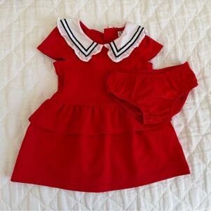 Janie and Jack Red Nautical Dress without Collar